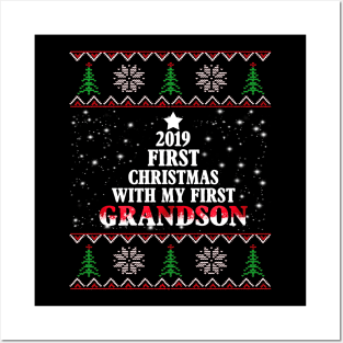 2019 First Christmas With My First GrandSon Costume Gift Posters and Art